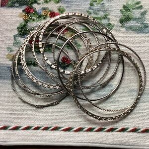 Elegant Silver Bangle Set